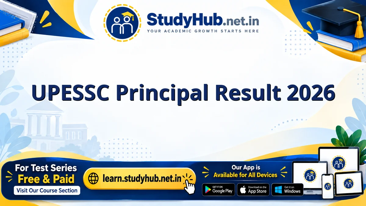 UPESSC Principal Result 2026