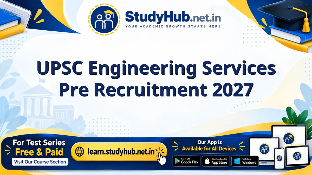 UPSC Engineering Services Pre Recruitment 2027