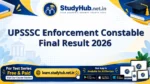 UPSSSC Enforcement Constable Final Result 2026