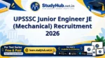 UPSSSC Junior Engineer JE (Mechanical) Recruitment 2026