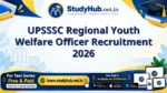 UPSSSC Regional Youth Welfare Officer Recruitment 2026