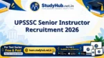 UPSSSC Senior Instructor Recruitment 2026